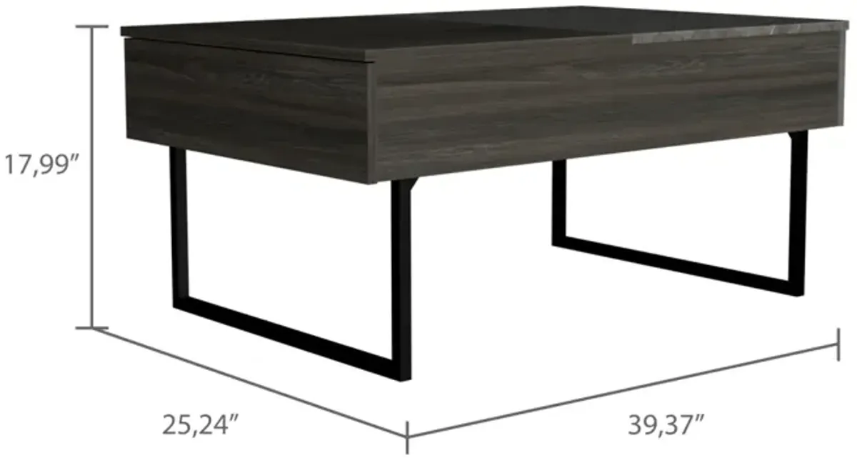 Beyond Lift Top Coffee, Two Legs, One Drawer - Espresso Onyx