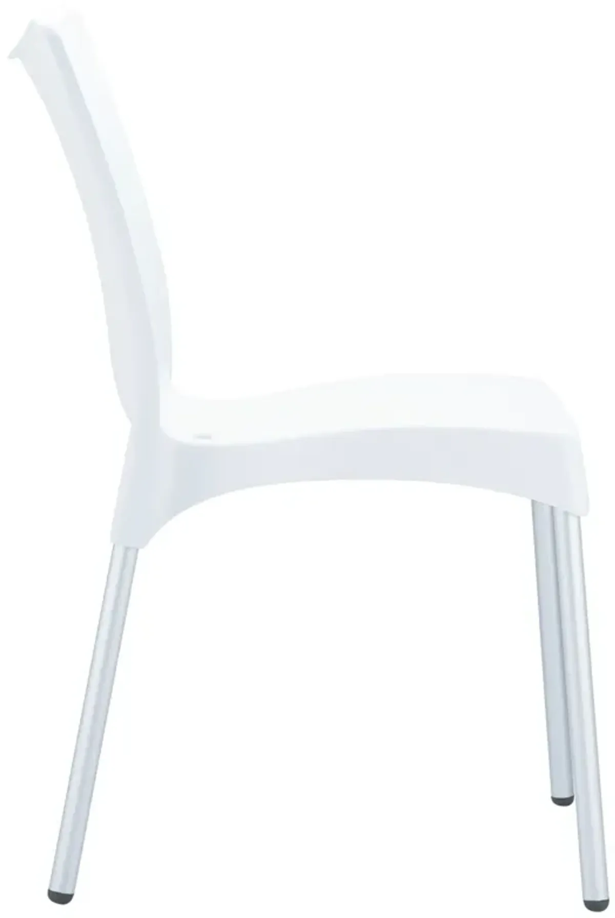 33.25" White Stackable Outdoor Patio Dining Chair