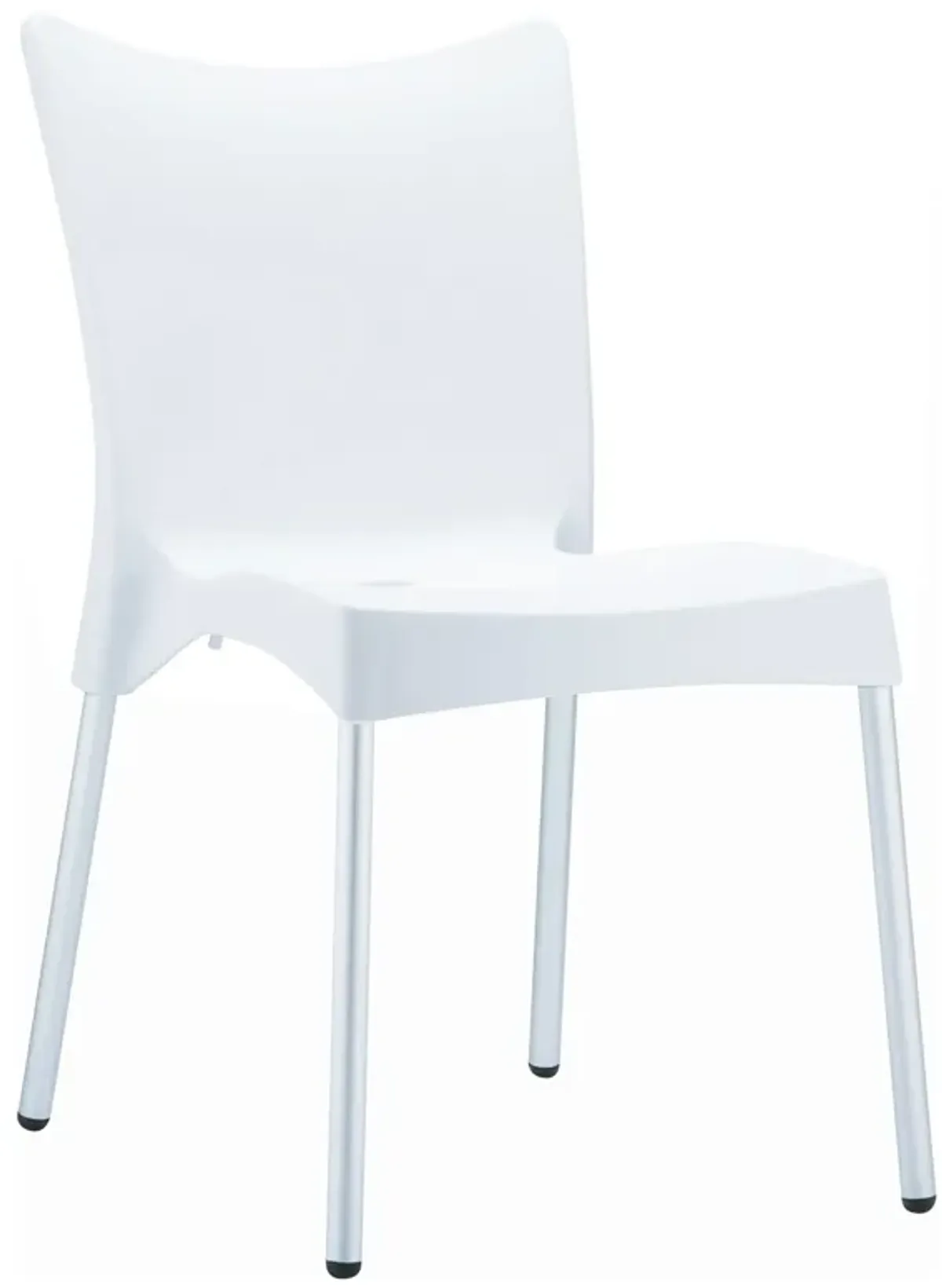 33.25" White Stackable Outdoor Patio Dining Chair