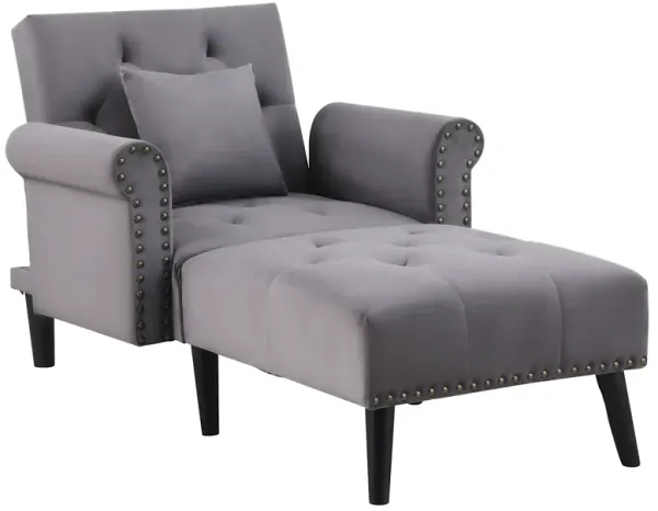 Elegant Plush Chaise Lounge Convertible Chair with Heavy Padded Seat Cushions