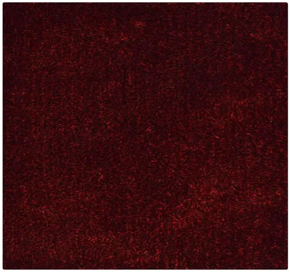 RUGSOTIC CARPETS HAND TUFTED SHAG POLYESTER ECO-FRIENDLY AREA RUGS  - 8'x8', Square, Red Black, Solid Plain Design, High Pile Thick Handmade Anti Skid Area Rugs for Living Room, Bed Room K00111