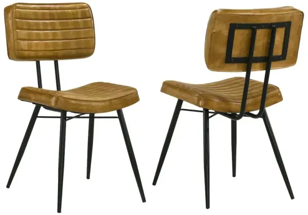 Misty Leather Upholstered Dining Side Chair Camel (Set of 2)