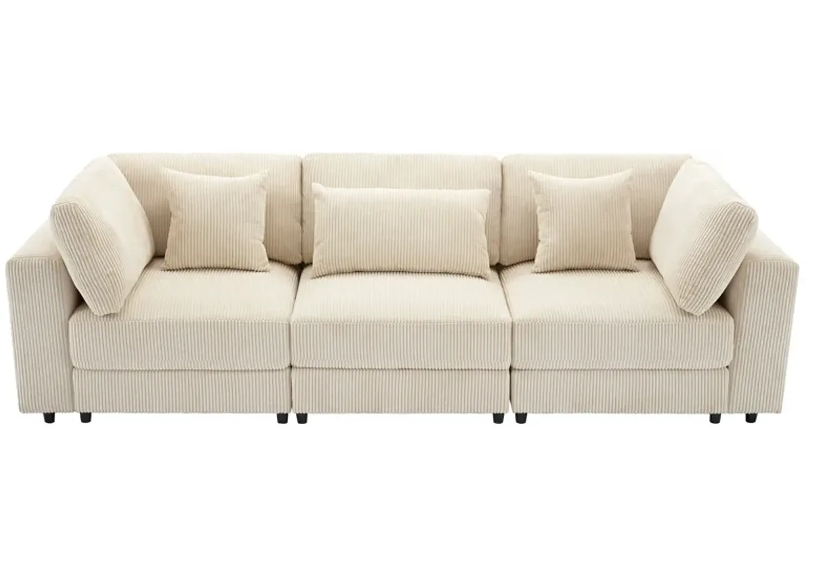 Merax Modern 3 Seater Sofa with 5 Pillows