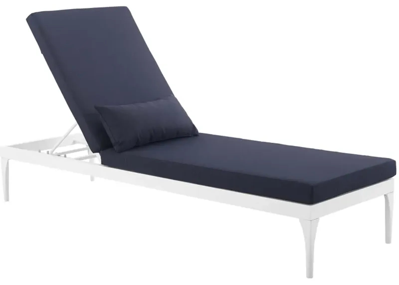 Perspective Cushion Outdoor Patio Chaise Lounge Chair - White Navy