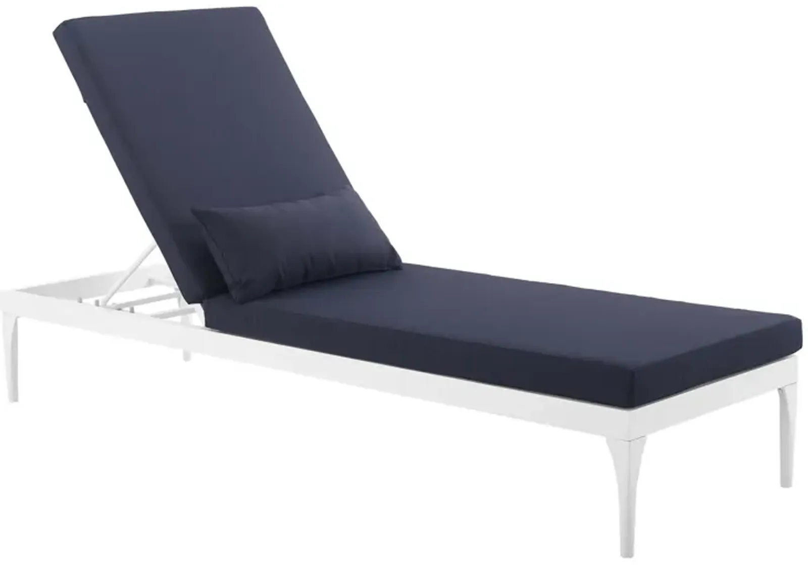 Perspective Cushion Outdoor Patio Chaise Lounge Chair - White Navy