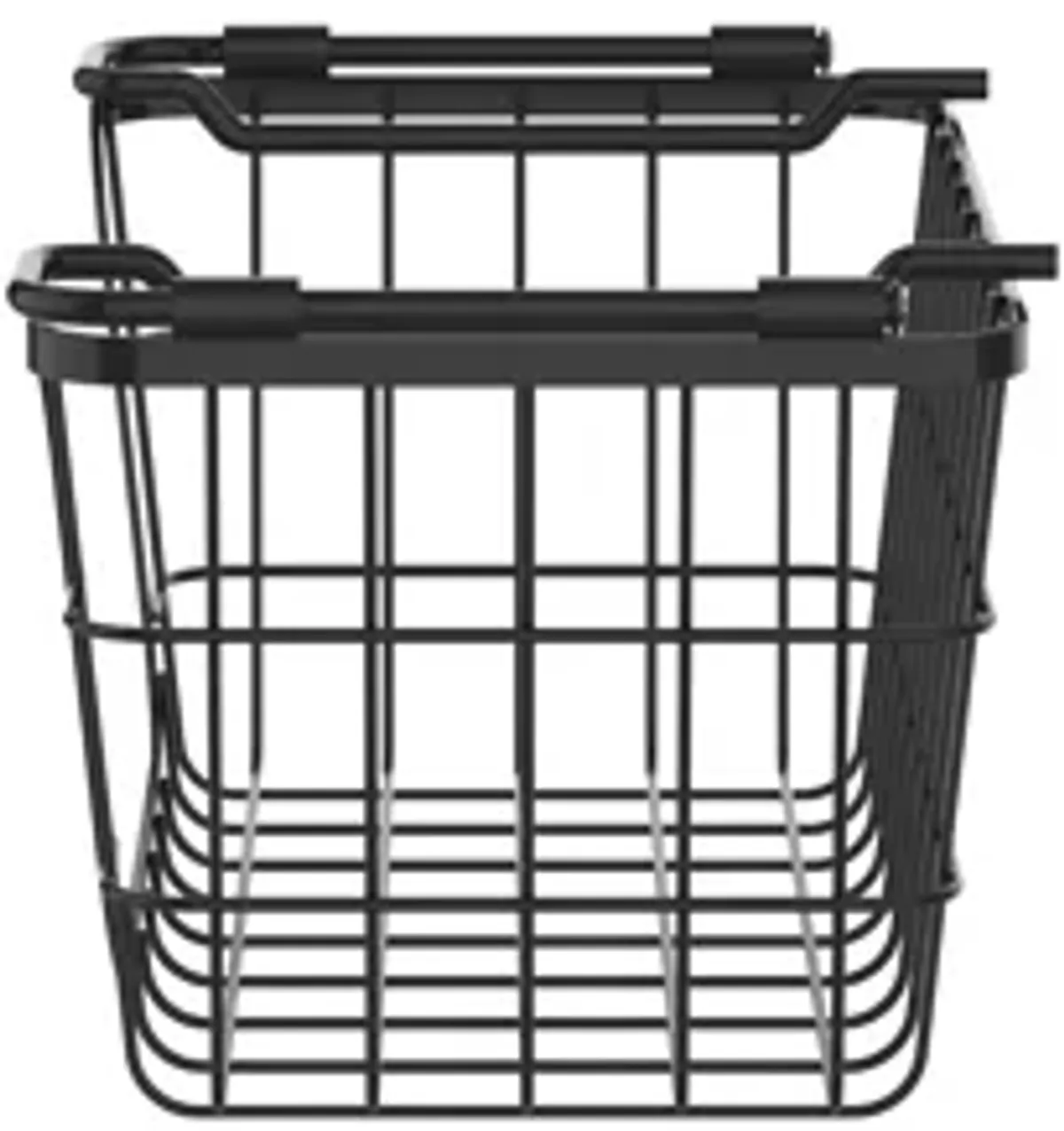 Oceanstar Stackable Metal Wire Storage Basket Set for Pantry, Countertop, Kitchen or Bathroom � Black, Set of 3