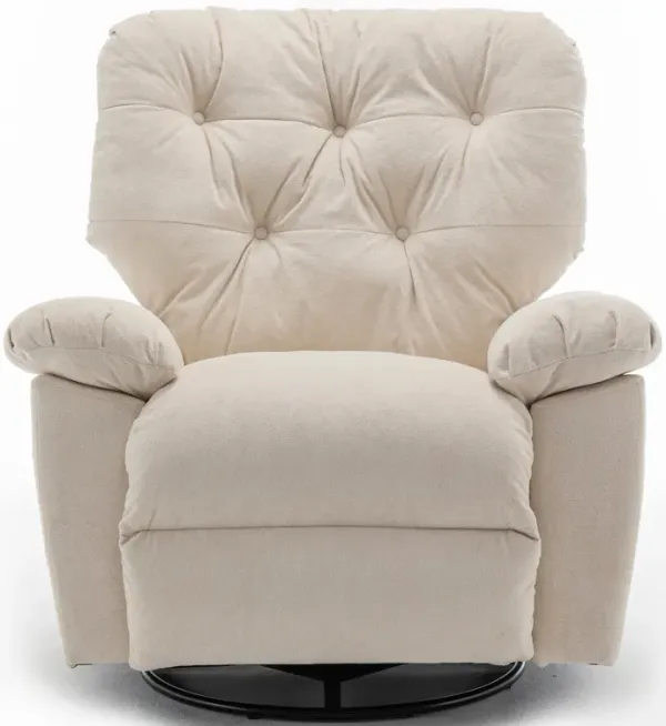 Mondawe Relaxing Recliner Swivel Chair, Soft Artificial Fleece Glider with Side Pocket