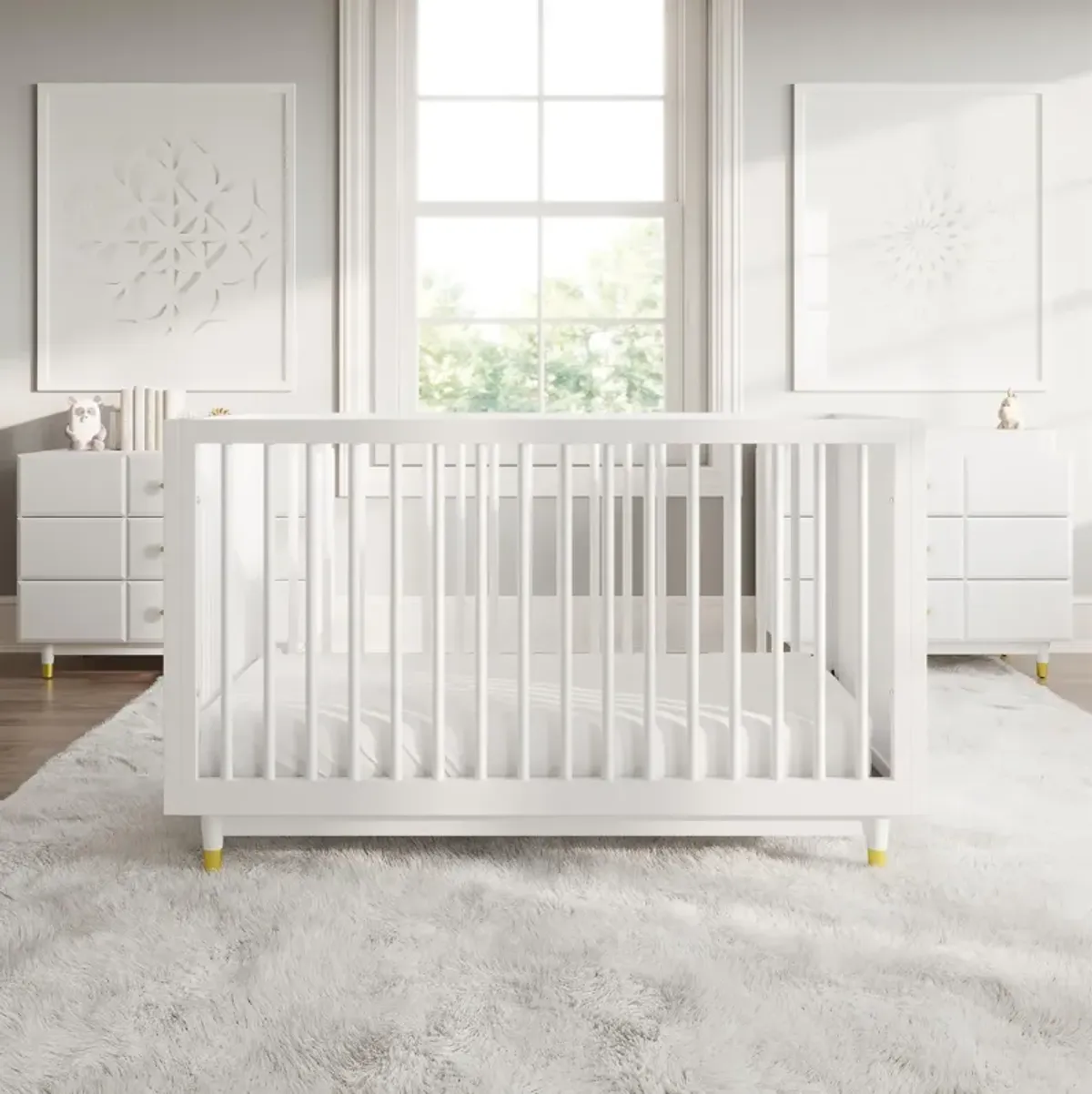 Aviary 3-in-1 Crib with Adjustable Mattress Height, White