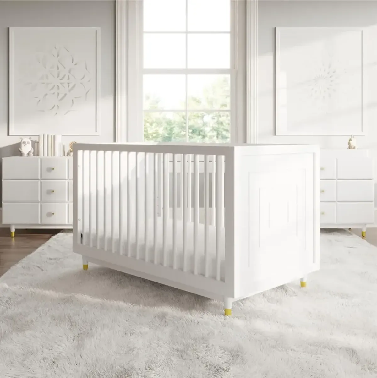 Aviary 3-in-1 Crib with Adjustable Mattress Height, White