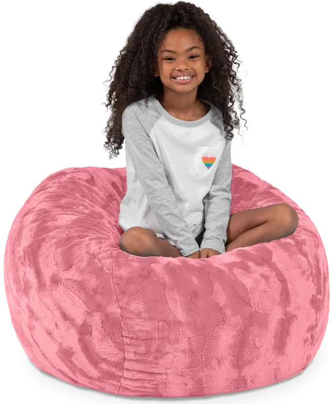 Jaxx Saxx 3 Foot Bean Bag Chair - Faux Fur - Fun Colors