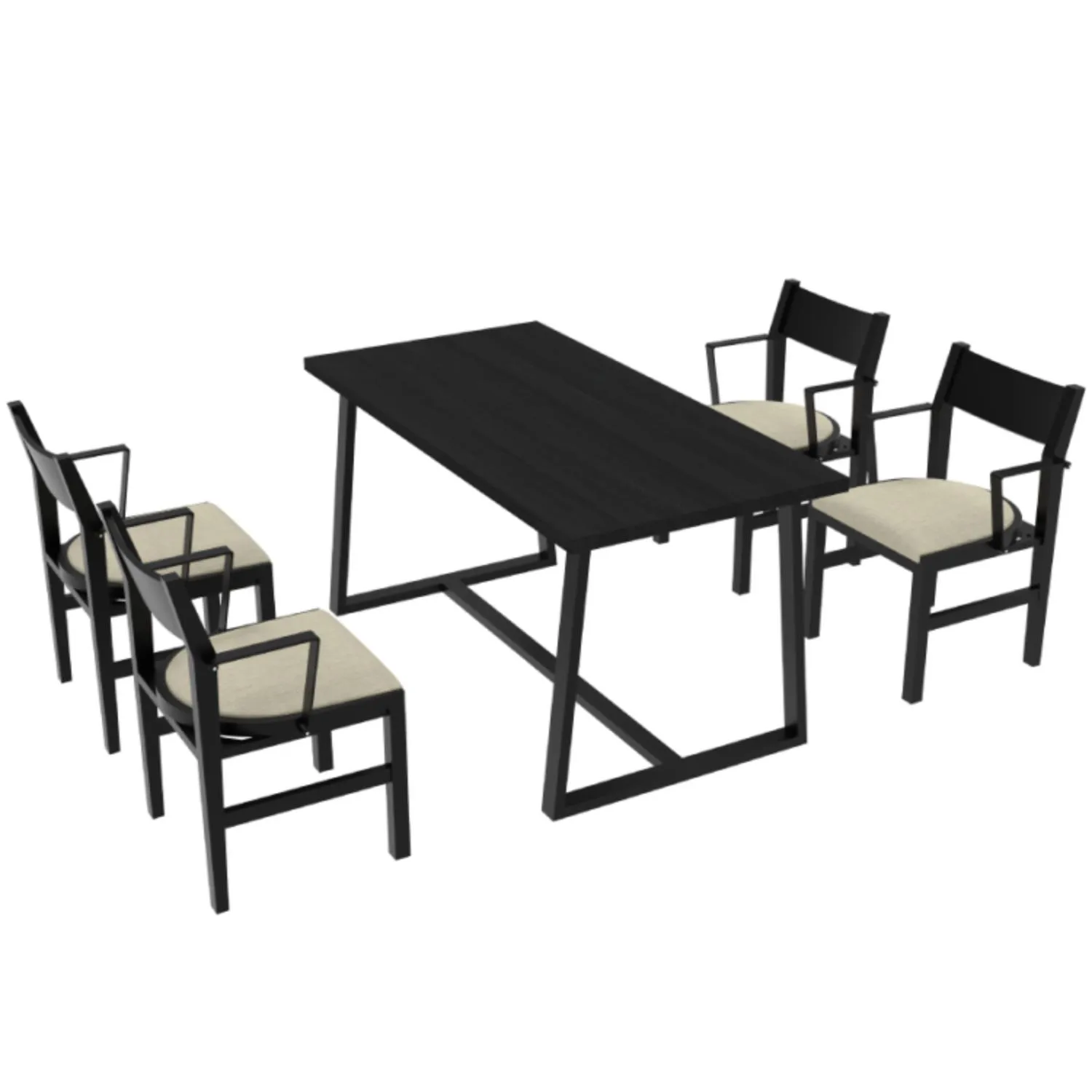 Hivvago 4-Person Dining Table Set with Chairs