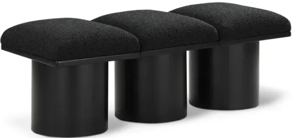 Meridian Furniture Pavilion Black Boucle Fabric Bench