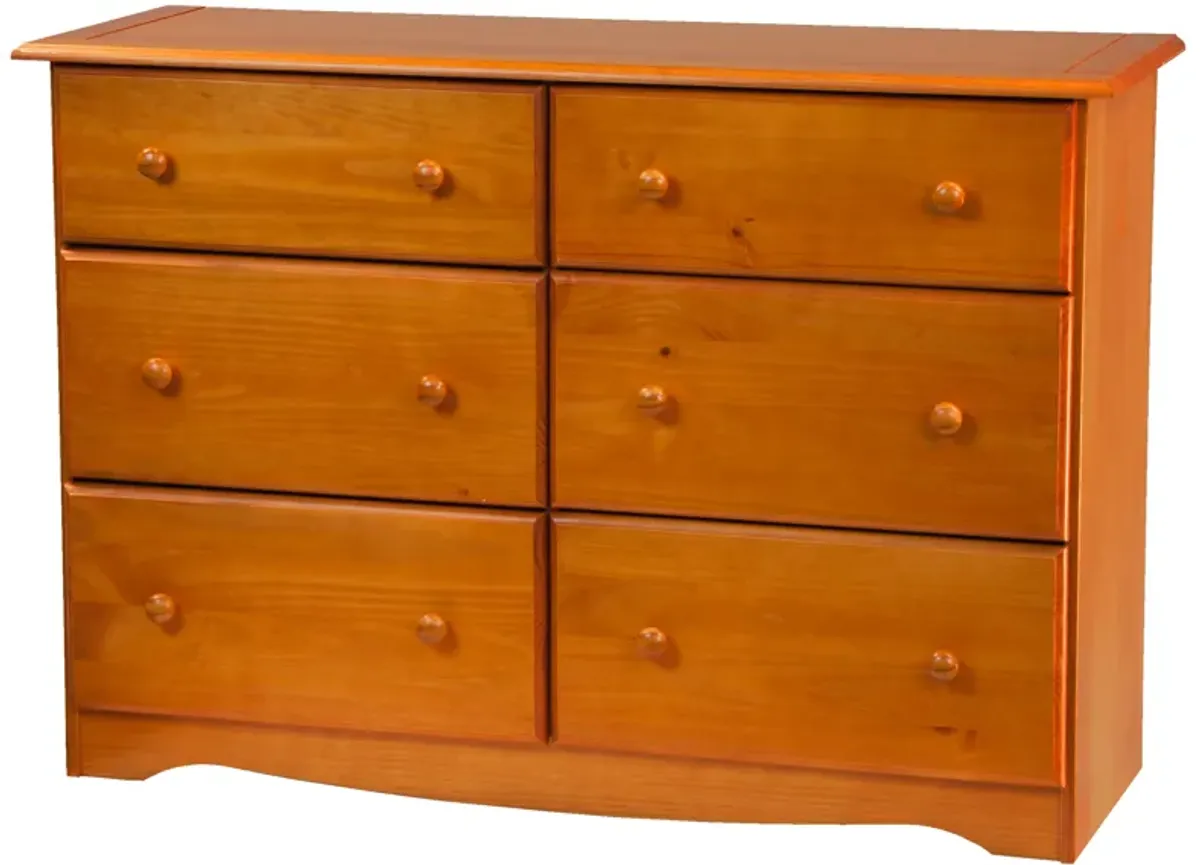 100% Solid Wood 6-Drawer Double Dresser