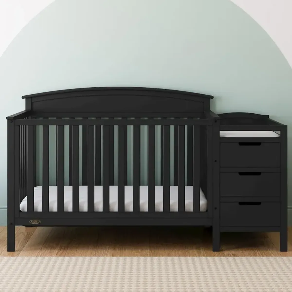 Graco Benton 4-in-1 Convertible Crib and Changer (Black)