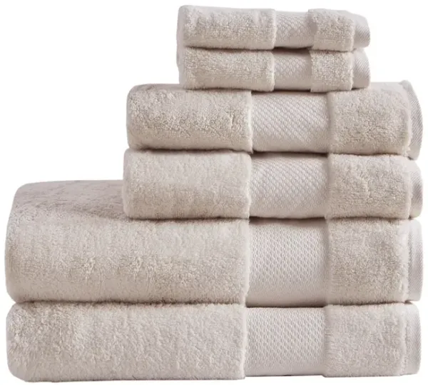 Madison Park Ergode Cotton Bath Towel Set - Luxurious, Soft, and Absorbent - 6 Piece Set with Dobby Border and End Hem - Oeko-Tex Certified - Spa-like Ambiance for Your Bathroom