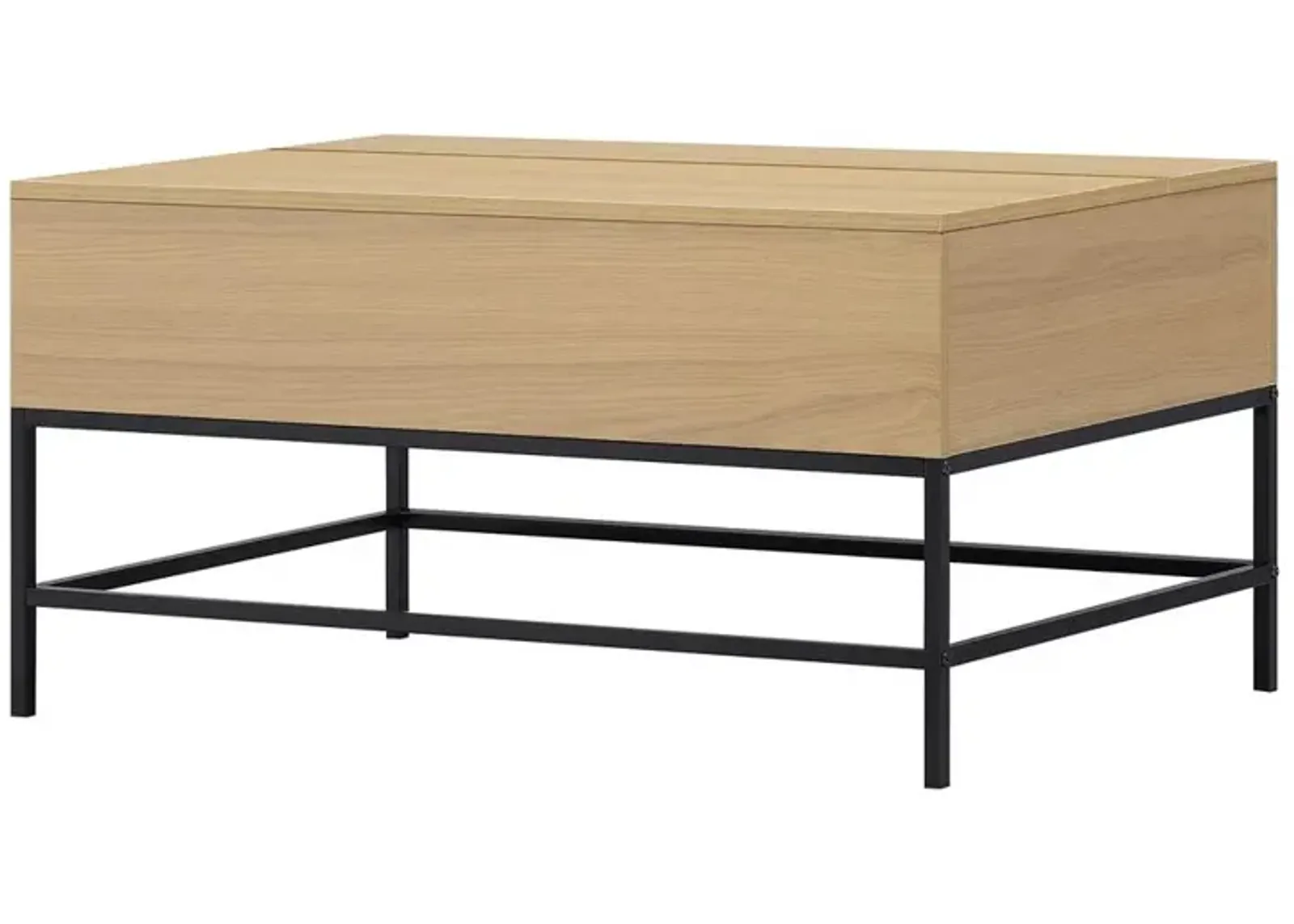 Lift Top Storage Coffee Table With Steel Base