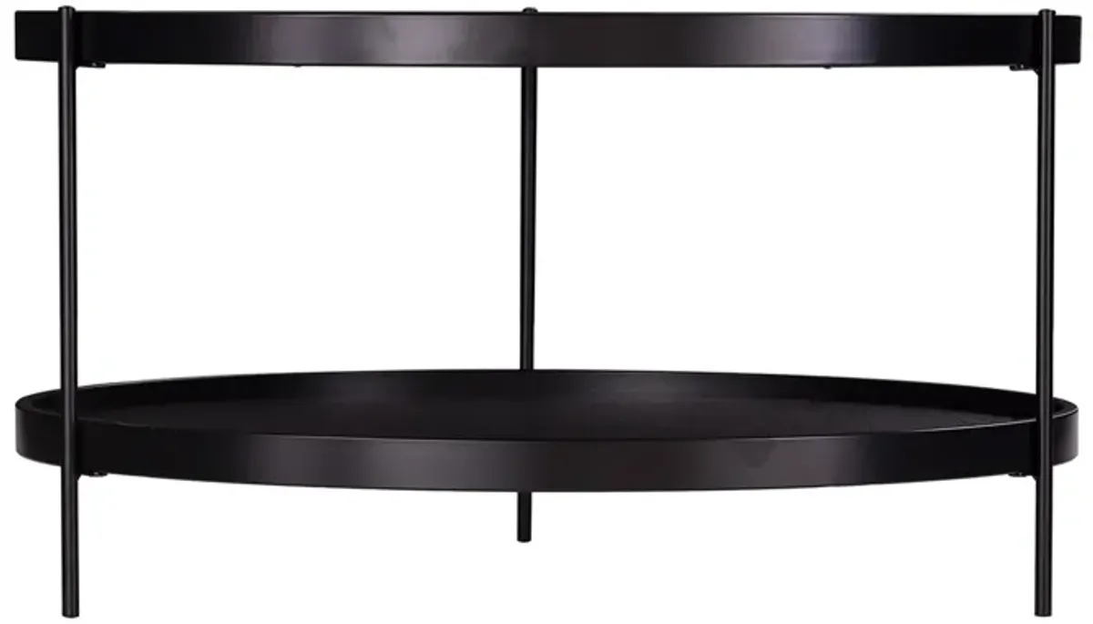 Hivvago 33" Black Manufactured Wood And Metal Round Coffee Table