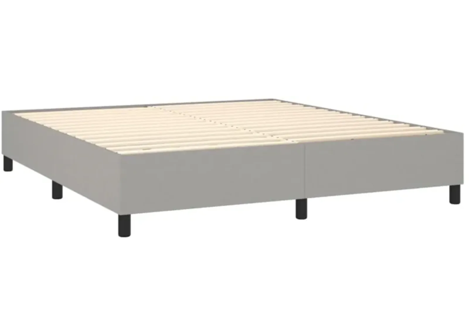 vidaXL Box Spring Bed Frame Light Gray 72"x83.9" California King Fabric