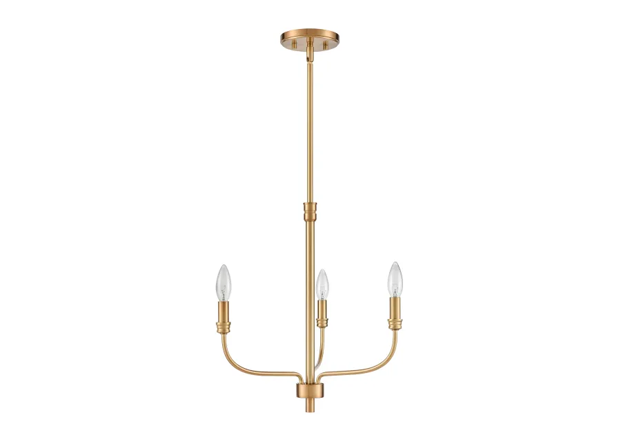 Newland 17'' Wide 3-Light Gold Chandelier