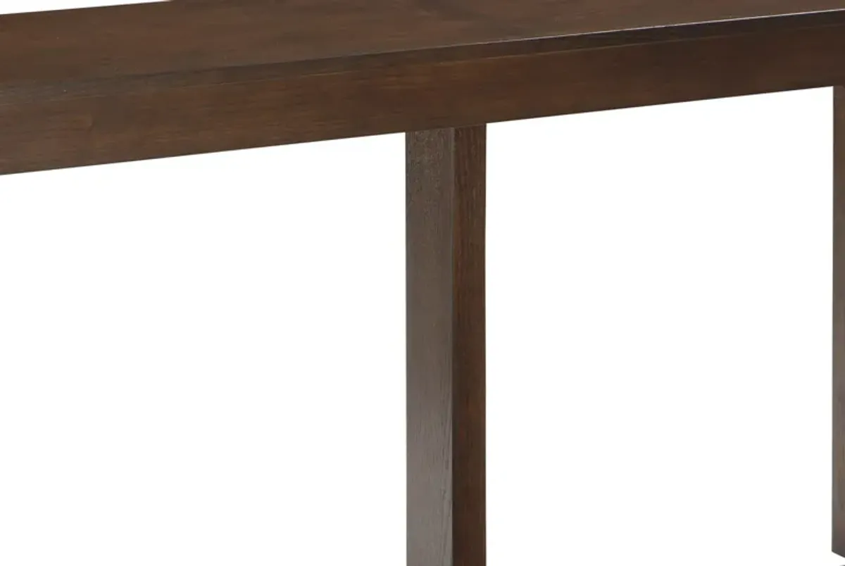 Rectangular Wooden Sofa Table with Sled Base, Espresso Brown - Benzara