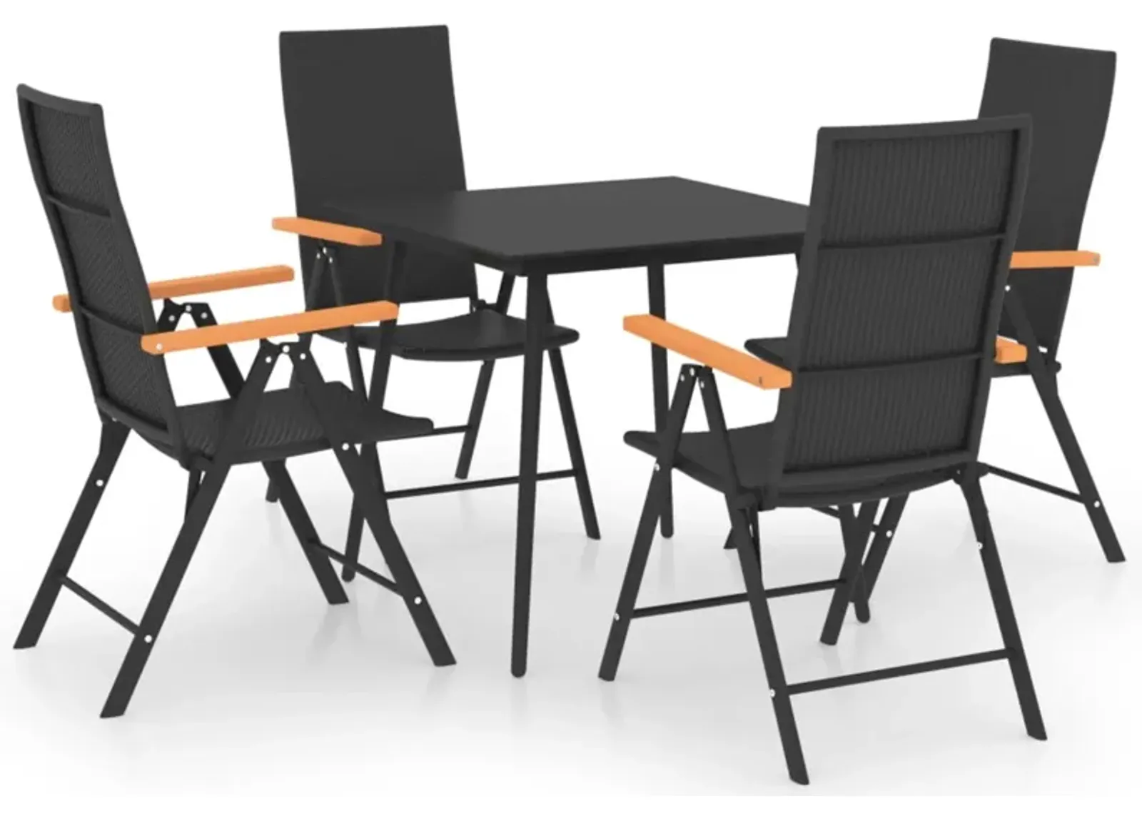 vidaXL 5 Piece Garden Dining Set Black and Brown