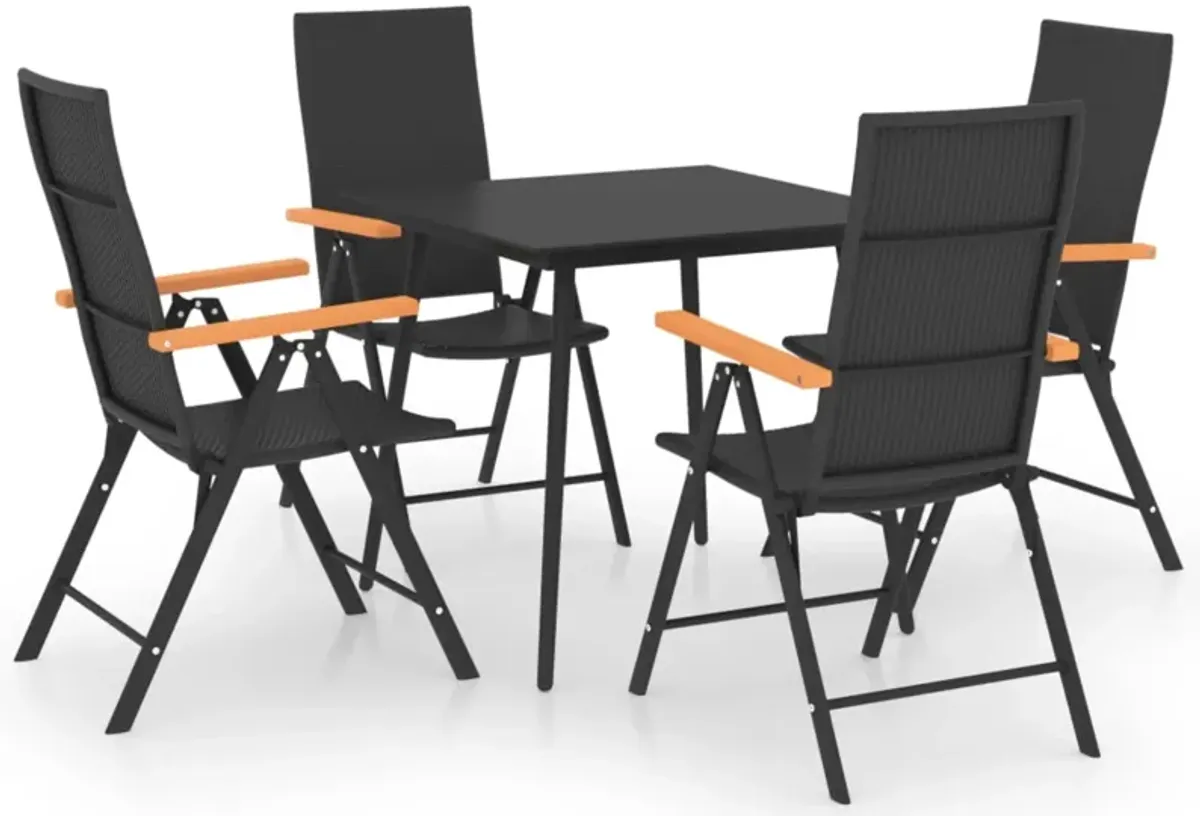 vidaXL 5 Piece Garden Dining Set Black and Brown