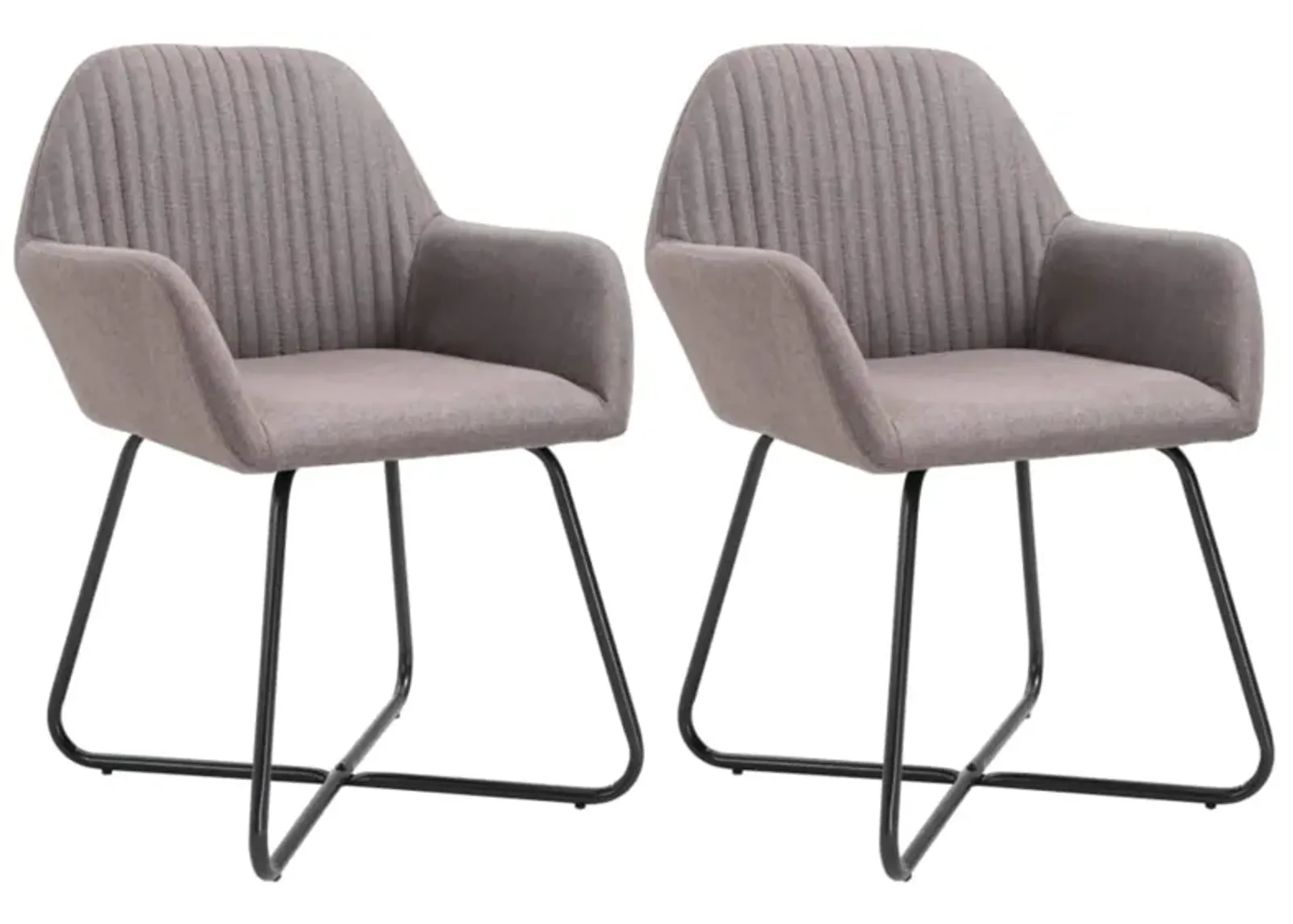 vidaXL Dining Chairs 2 pcs Taupe Fabric