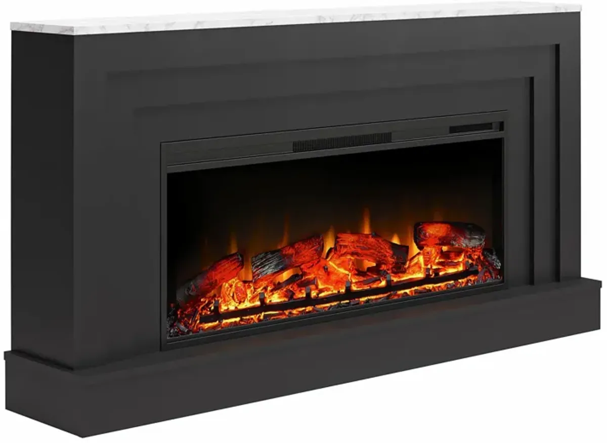 Lynnhaven Wide Mantel with Electric Fireplace Space Heater