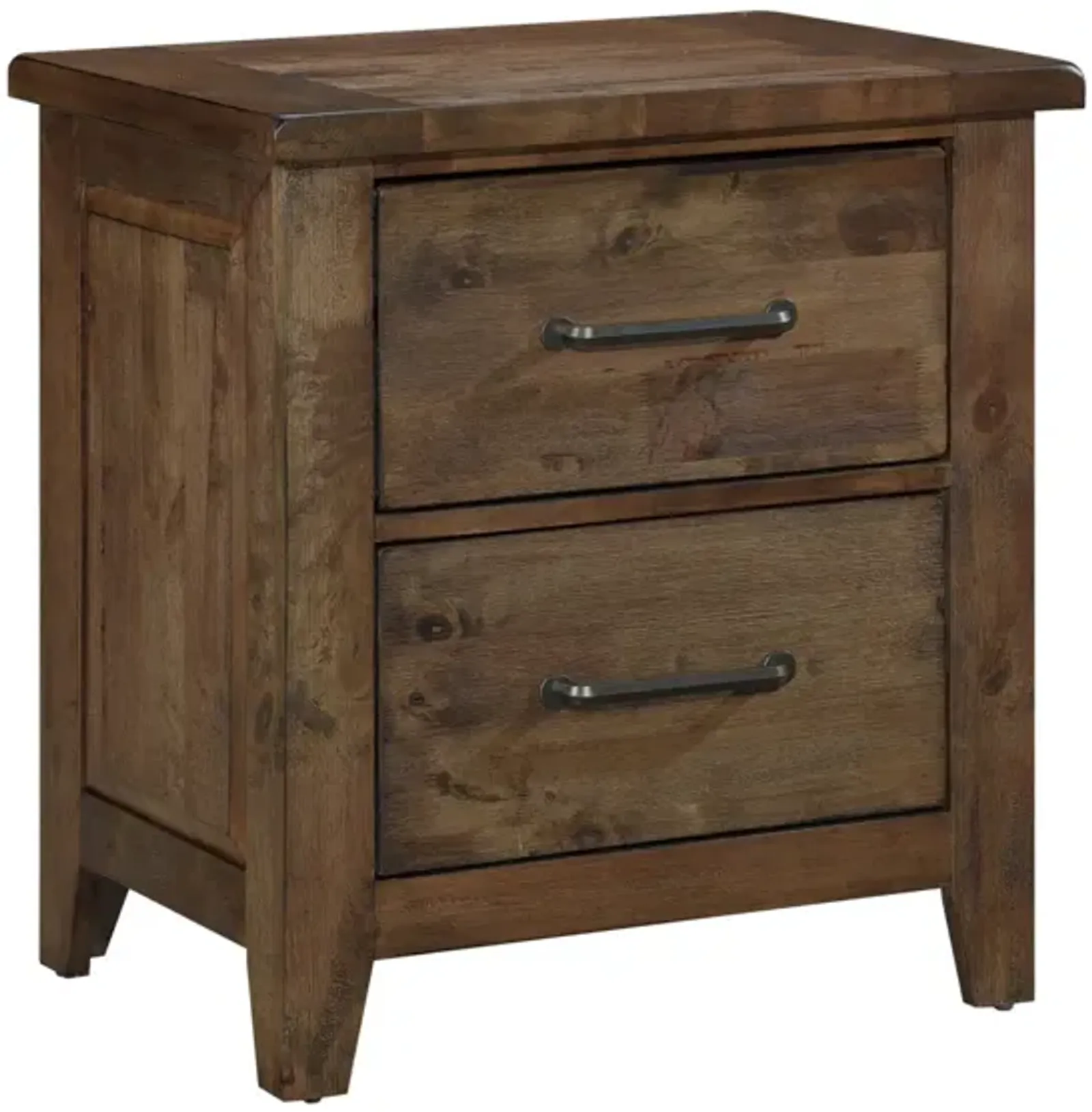 Rustic Bedroom Nightstand Solid Rubberwood