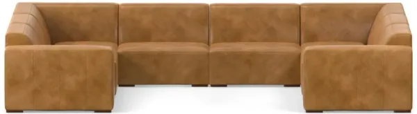 Rex U-Shaped Modular Sectional Sofa in Genuine Leather