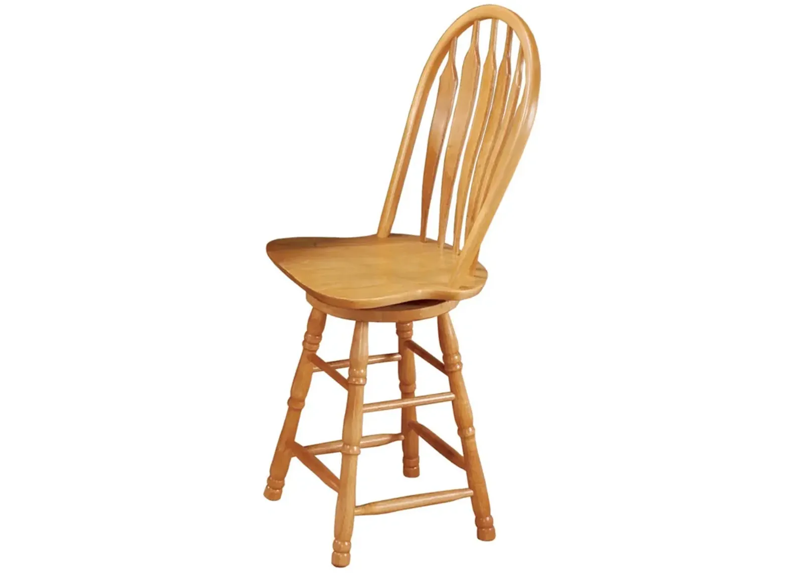 Oak Bravo Selections 44.5 in. High Back Wood Frame 24 in. Bar Stool