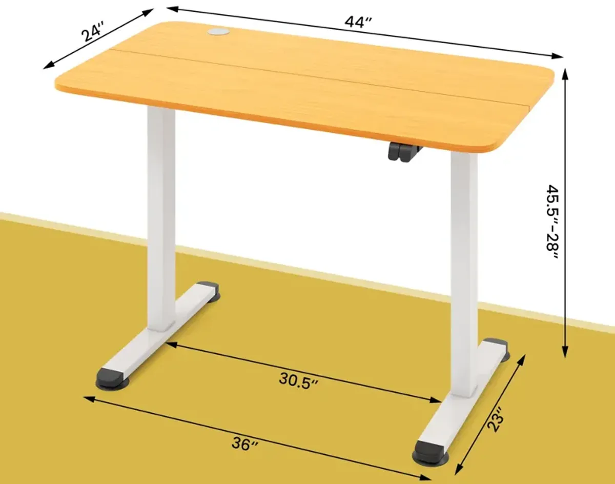 Costway Electric Standing Desk Height Adjustable Sit to Stand Computer Workstation Home Office Natural