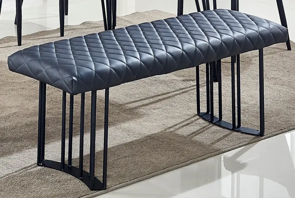 Contemporary Upholstered Dining Bench with Black Sanded