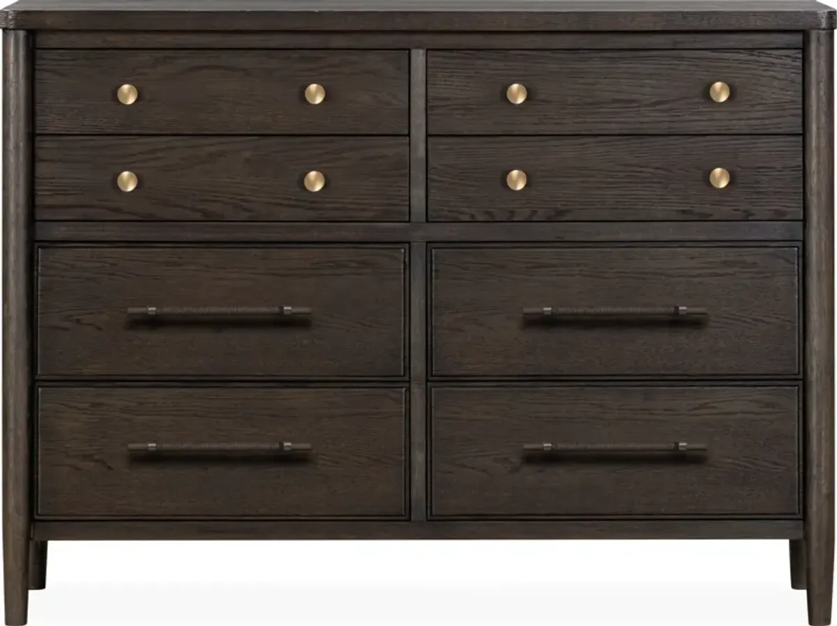 Rockport Eight Drawer Oak Wood Dresser in Yin