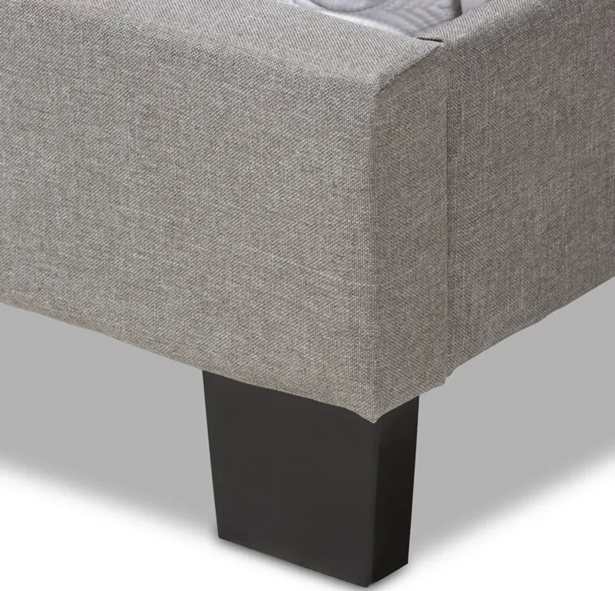 Baxton Studio Cassandra Modern and Contemporary Light Grey Fabric Upholstered Queen Size Bed