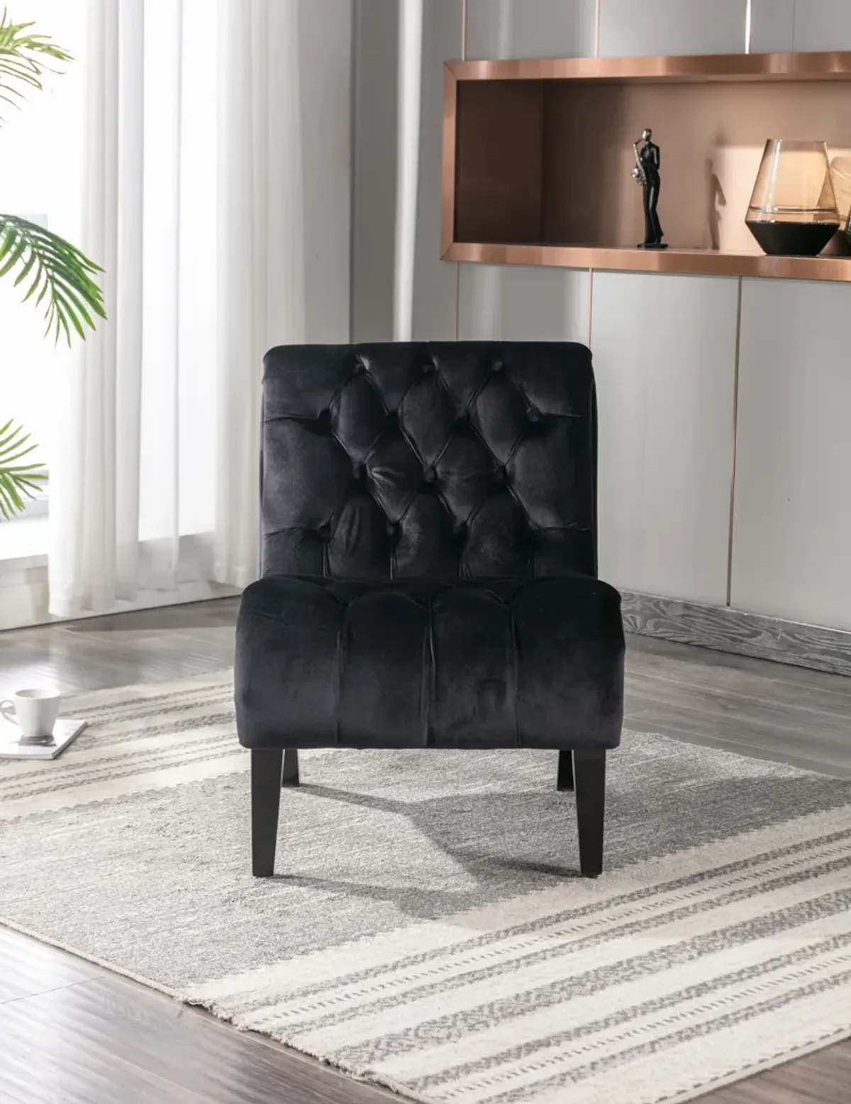 Merax Modern Velvet Armless Accent Chair