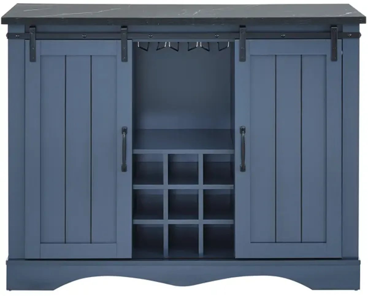 FESTIVO Rustic 47-inch Bar Cabinet with Sliding Barn Door