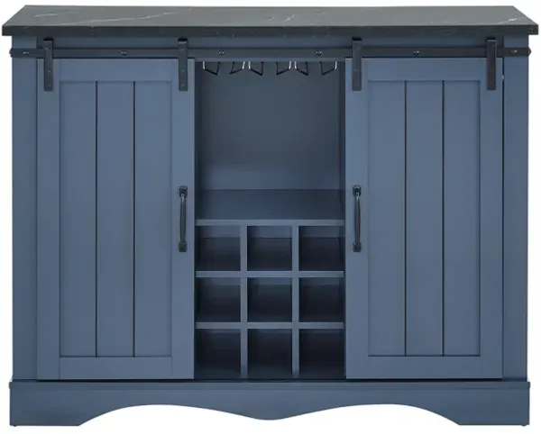 FESTIVO Rustic 47-inch Bar Cabinet with Sliding Barn Door
