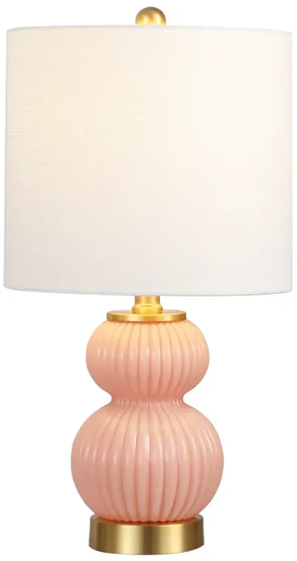 Daphne 20" Contemporary Transitional Metal/Glass Ribbed Gourd LED Table Lamp