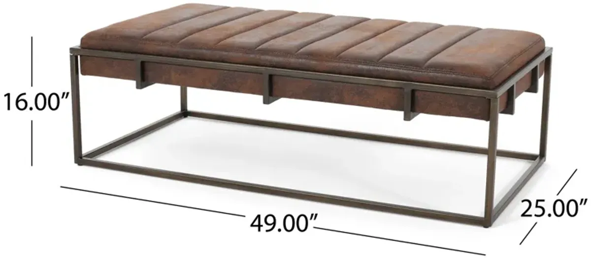 Indulge in Luxury Lidiya Plush Velvet Metal Bench with Brush Gold Finish