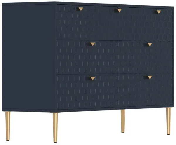Blue Modern Indoor Accent Storage Cabinet with 7 Drawers