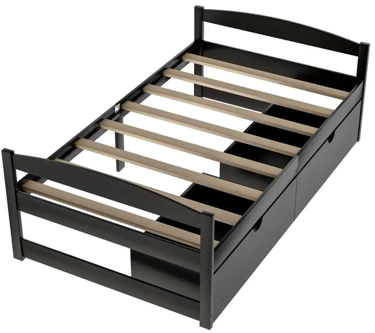 Twin Size Platform Bed, with Two Drawers