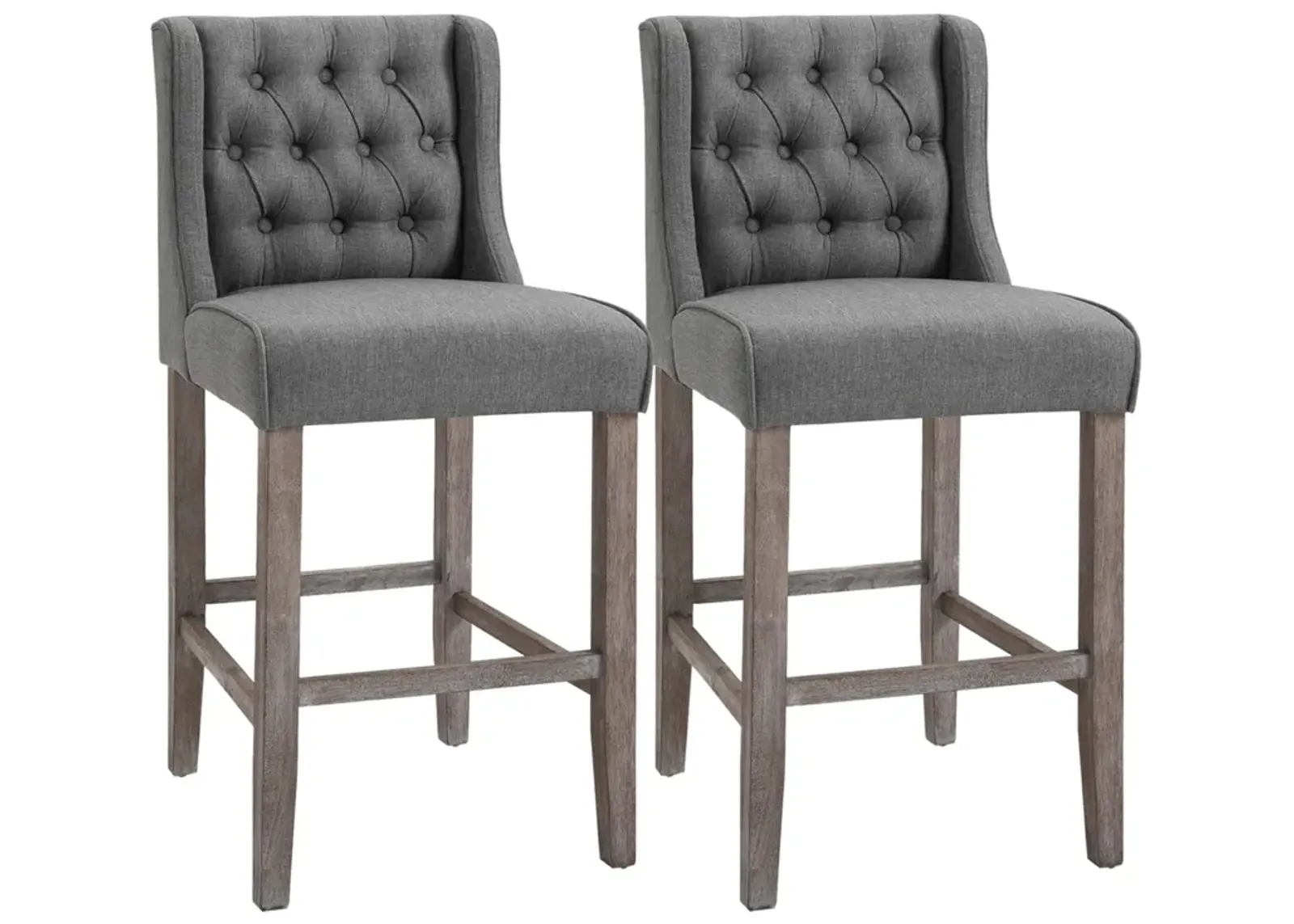 Dual 40" High Back Countertop Height Dining Stool Seat Accent Furniture Set