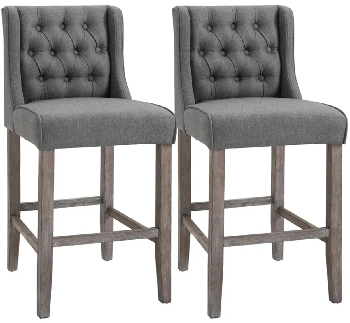 Dual 40" High Back Countertop Height Dining Stool Seat Accent Furniture Set