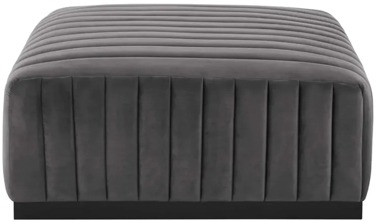 Conjure Channel Tufted Performance Velvet Ottoman