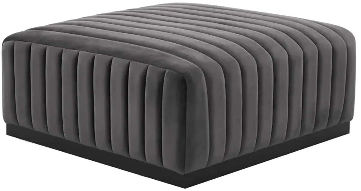 Conjure Channel Tufted Performance Velvet Ottoman