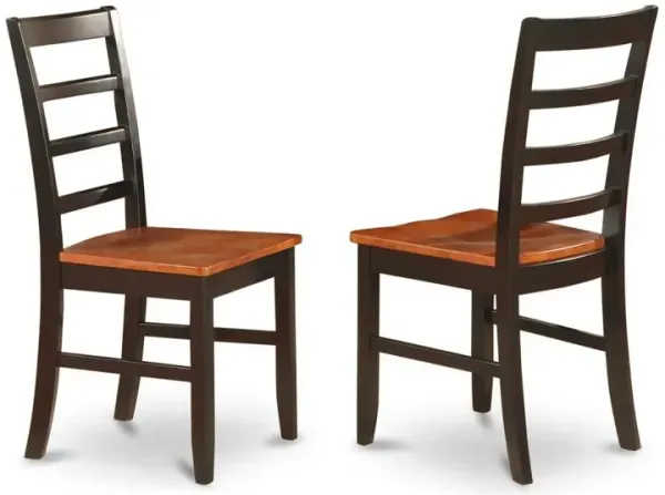 Parfait Chair with Wood Seat - Black & Cherry Finish., Set of 2
