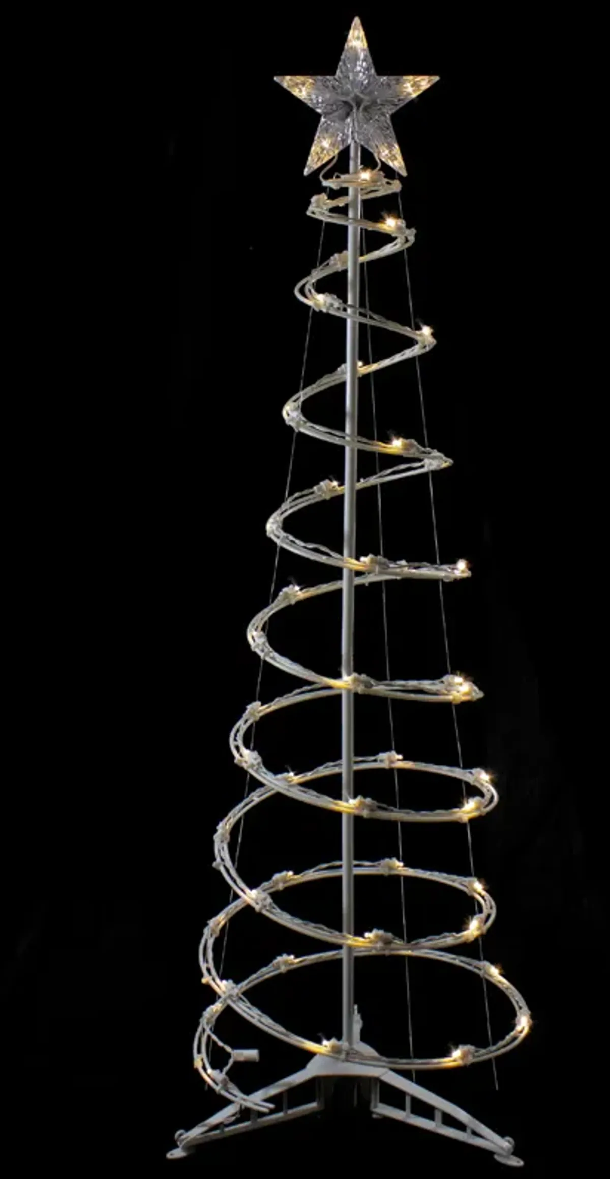 4ft LED Lighted Spiral Cone Tree Outdoor Christmas Decoration  Warm White Lights