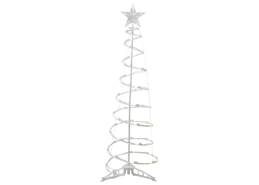 4ft LED Lighted Spiral Cone Tree Outdoor Christmas Decoration  Warm White Lights