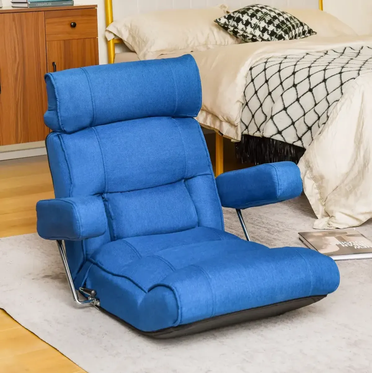 Adjustable Folding Sofa Chair with 6 Position Stepless Back